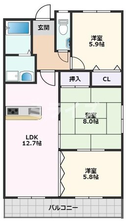 クオリティ五月ヶ丘の物件間取画像